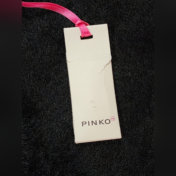 PINKO UP Girls Black Fuzzy Sweater Size L - Shoulder Button Detail, Soft Stylish - Picture 5 of 5